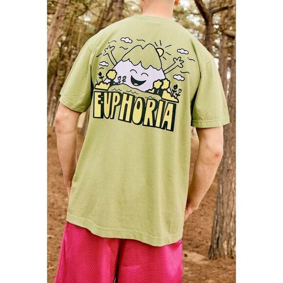 NWOT Hikerdelic Happy Mountain Euphoria Short Sleeve Men’s Relaxed T-Shirt Large - Picture 1 of 10